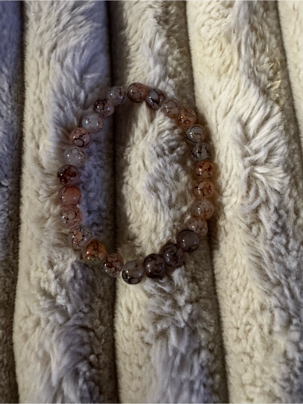 Women's Agate Beaded Stretch Bracelet - Brown